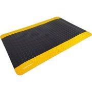Tennesee Mat Co Global Industrial Diamond-Plate Anti Fatigue Mat, 9/16in Thick, 3'W x 12'L, Black/Yellow G495.916X3X12BYL